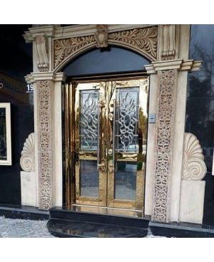 درب استیل طلایی کد ST09