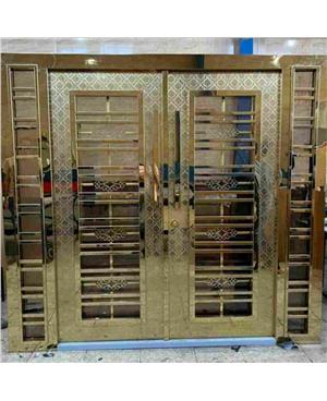 درب لابی استیل طلایی کد 010