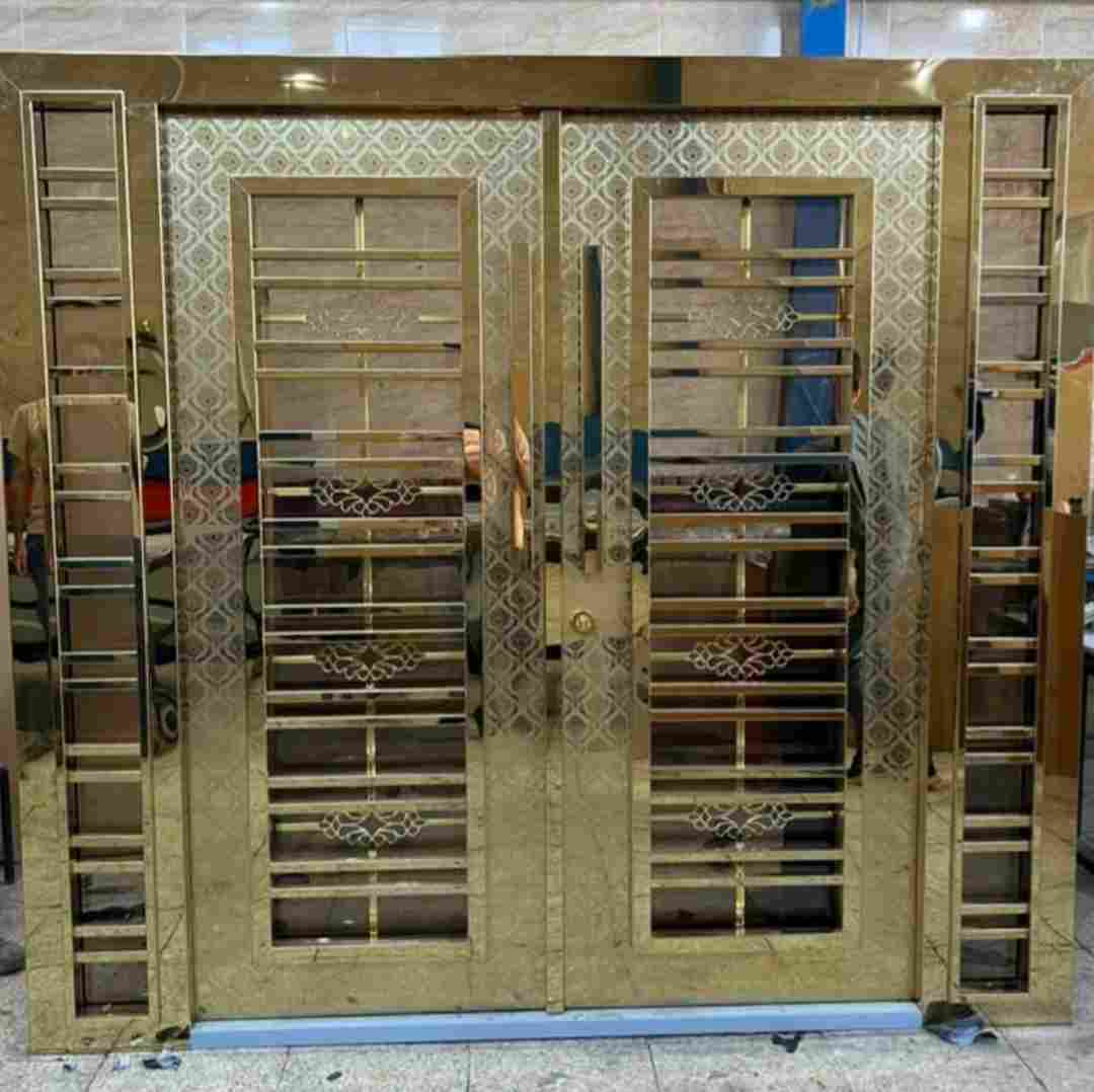 درب لابی استیل طلایی کد 010